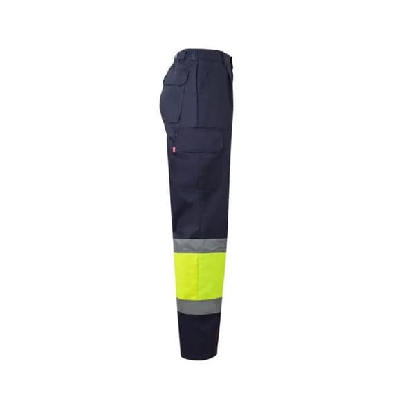 Arbetsbyxor med hög synlighet Velilla - marinblå/fluo gul Blå jag