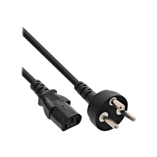 InLine Strömkabel Afsnit 107-2-D1 för IEC 60320 C7 250 V 10 A 3 m svart Danmark