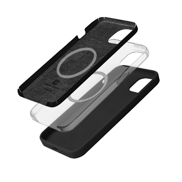 Telefonskal - Crong - Färgad magnetisk skyddsöverdrag - iPhone 15 Plus - Svart - Mjuk - Stötsäker Svart