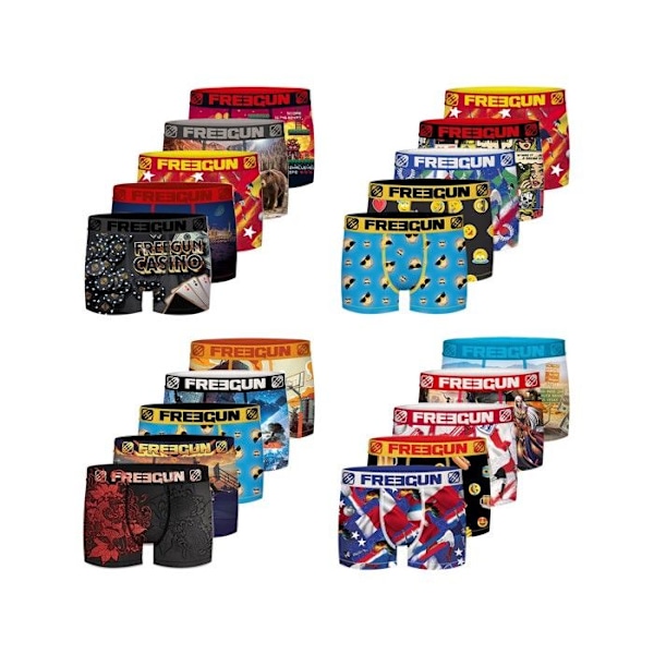 Freegun Boxers överraskning mikrofiber Set om 5 Herr Flerfärgad XXL