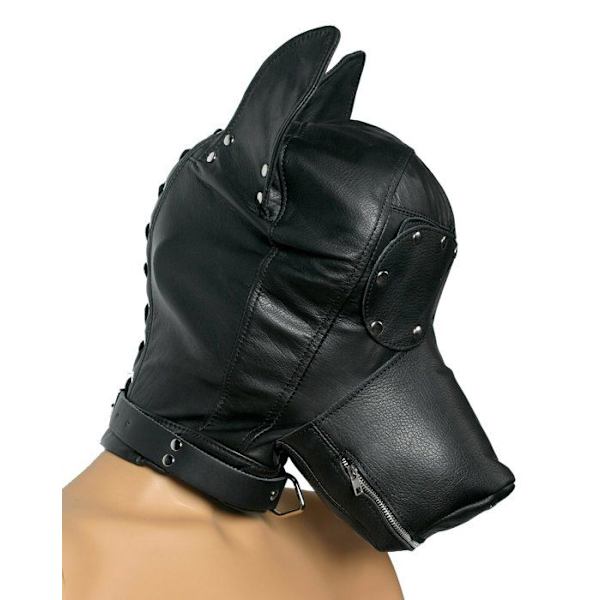 Gaillon - Strikt läderhuva - ad181 - Svart Ultimate Leather Hundhuva
