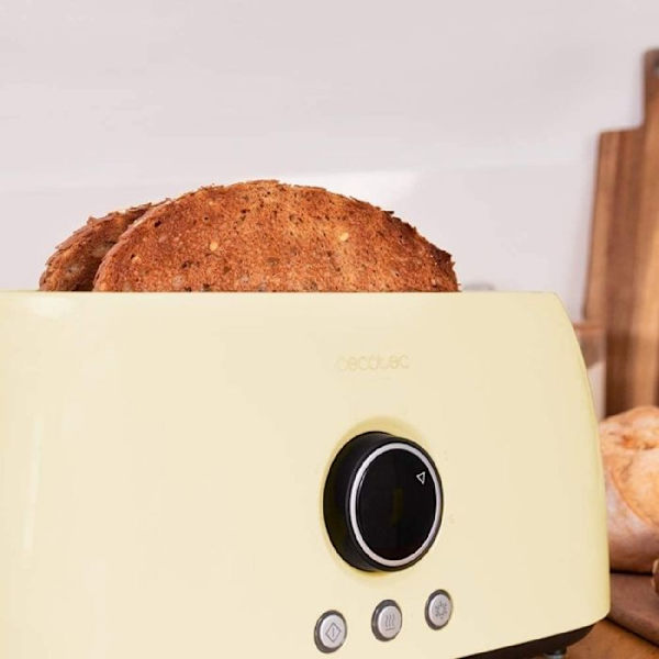 Cecotec Vertikal Brödrost Digital ClassicToast 15000 Gul Extra Dubbel Gul; Svart; Stål