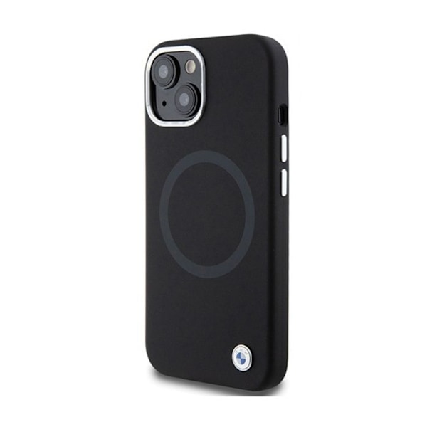 Coque MagSafe i silikonläder BMW Signature för iPhone 15 (svart) svart