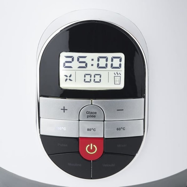 Blender chauffant - H.Koenig - MXC36 - 900 W - 1,4 L - Inox - 3 hastigheter + Puls Vit, grå, svart och röd