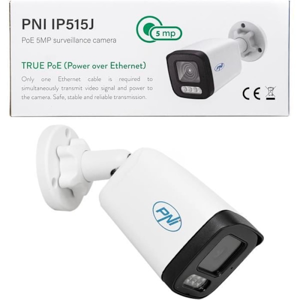 Utomhus övervakningskamera PNI IP515J Bullet 5MP 2.8mm Vit