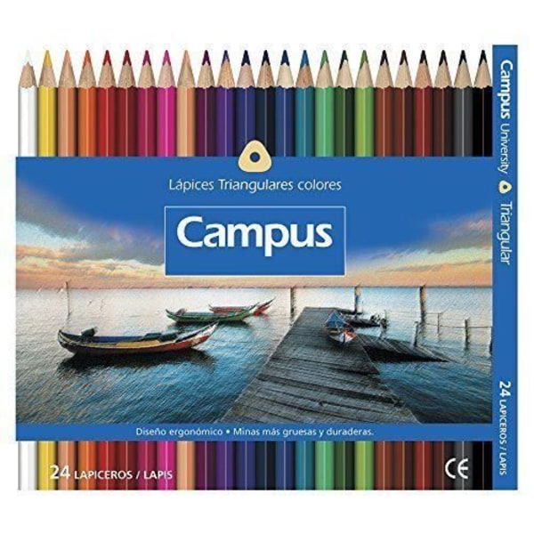 Campus University 630480 Triangulära färgpennor, 24-pack