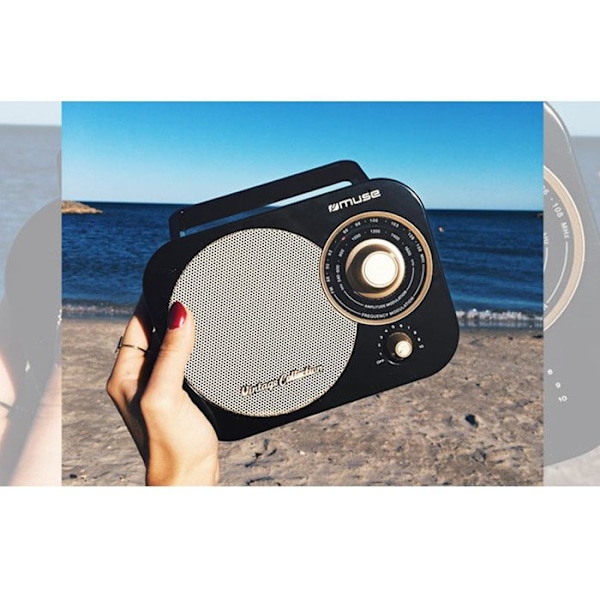 Muse Radio bärbar analog svart - m055rb