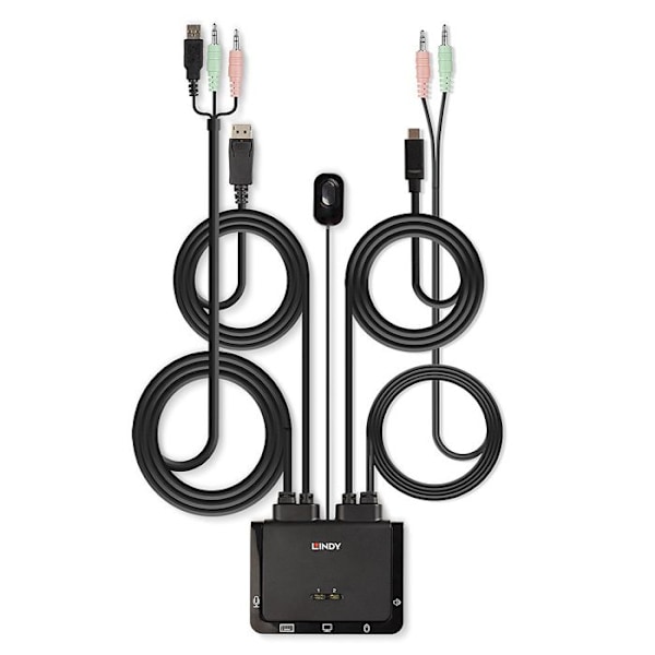 Switch KVM 2 portar - MARQUE - DisplayPort 1.2 - USB Typ C - 4K 60Hz - Inbyggt ljud