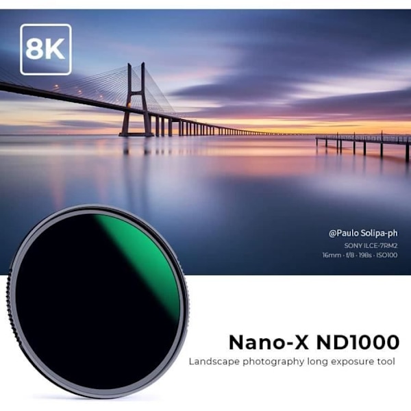 ND1000-filter - KF Concept - Nano-X - 77 mm - 10 stopp - Multiresistent beläggning