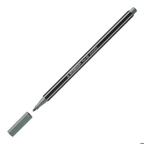 Feutre Stabilo Pen 68 metallic - Silver - 1 mm - Vattenbaserad bläck - Medium Pengar