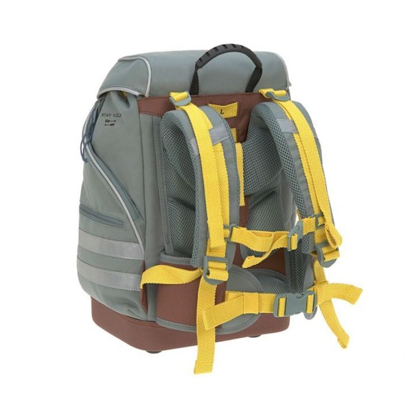 Skolväska - Lässig - Äventyrsbuss - 40 cm - Blå - Polyester grön, turkos, brun