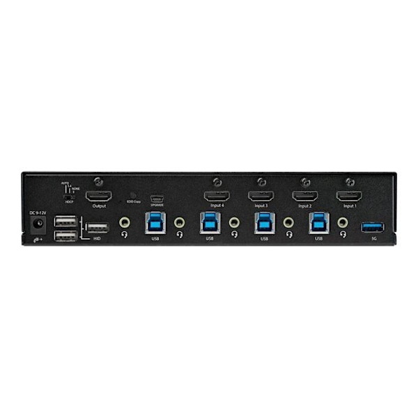 KVM-switch - Startech - SV431HU34K6 - 4 portar - 4K 60 Hz - USB 3.0-hubb