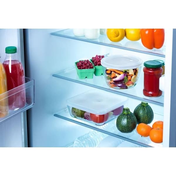 Set med 8 förvaringsskålar - PYREX - Cook & Freeze - Glas - Rektangulär - Speciell fryslock klar och vit