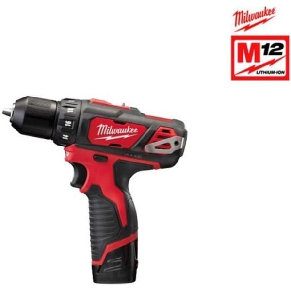 12 V borrskruvmejsel + 2 2Ah batterier + laddare - MILWAUKEE - M12 BDD-202C