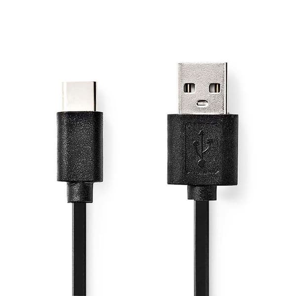 USB-kabel - NEDIS - CCGL60600BK30 - USB-A hane - USB-C hane - 3,00 m Svart