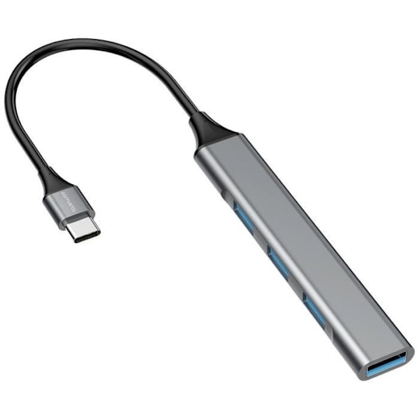 USB-hub - 4Smarts - 456908 - 4 portar - USB-A 2.0/3.0 - aluminium grå sidereal