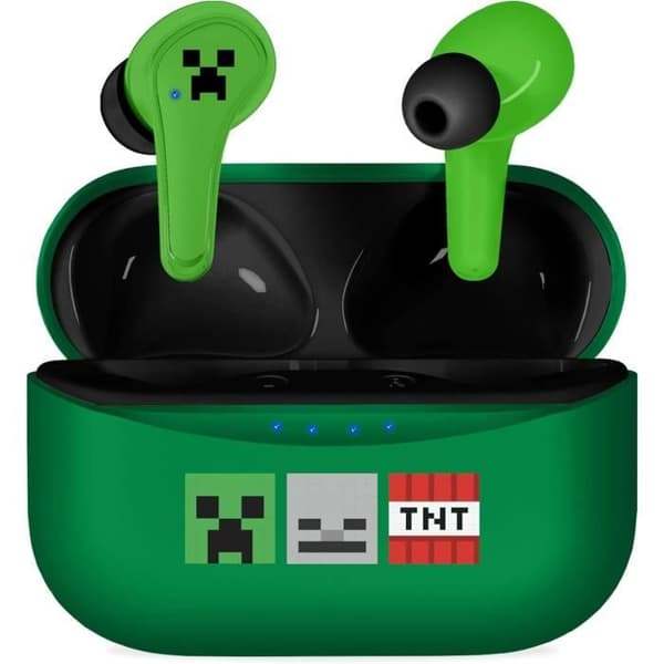 Hörlurar - OTL TECHNOLOGIES - TWS Minecraft grön / vit