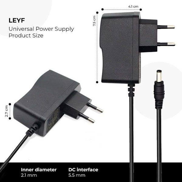 Laddare - nätadapter Leyf - 5V-2A-2.1
