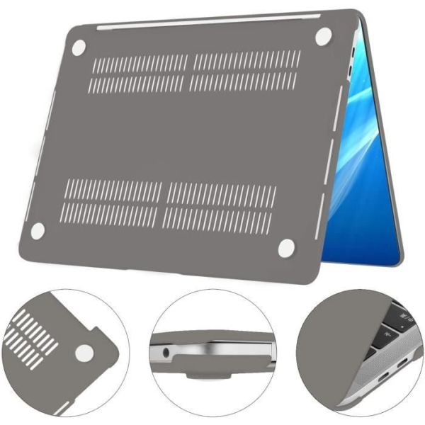 TECOOL 2020 MacBook Pro 13 tum modell A2338(M1) A2251 A2289 Fodral med EU-tangentbordsskydd - grå Grå
