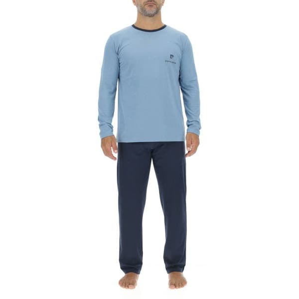 Pierrecardin Lång Pyjamasset i Bomull för Herr Blå XXL