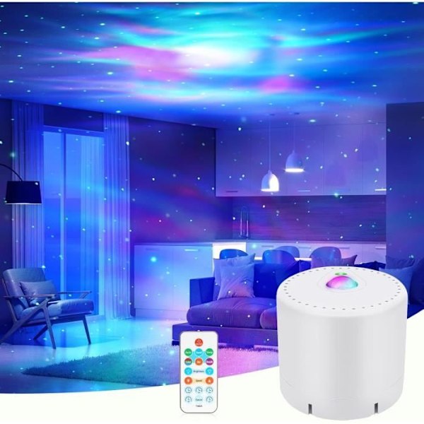 LED-stjärnprojektor - MHAZDZE - Fjärrkontroll - Avkopplande atmosfär - Dimming - Timer Röd, Grön, Blå, Stjärnor