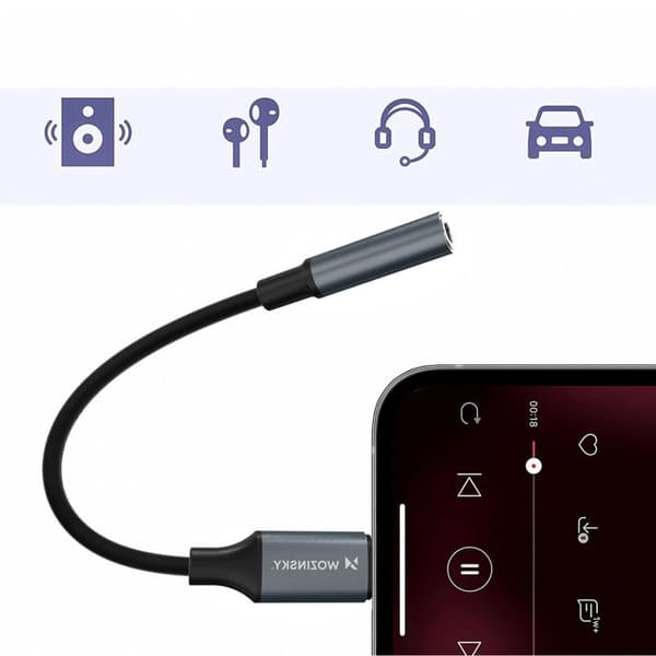 Lightning-adapter till mini-jack 3,5 mm för iPhone - svart
