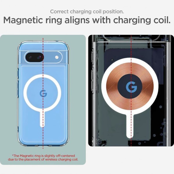 Spigen - ACS07263 - Ultra Hybrid OneTap metallring MagSafe, vit - Google Pixel 8a