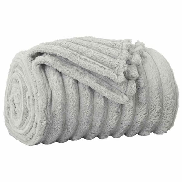 Täckning - VIDAXL - Fleecepläd - Grå - 270 x 240 cm - Lätt polyester Grå
