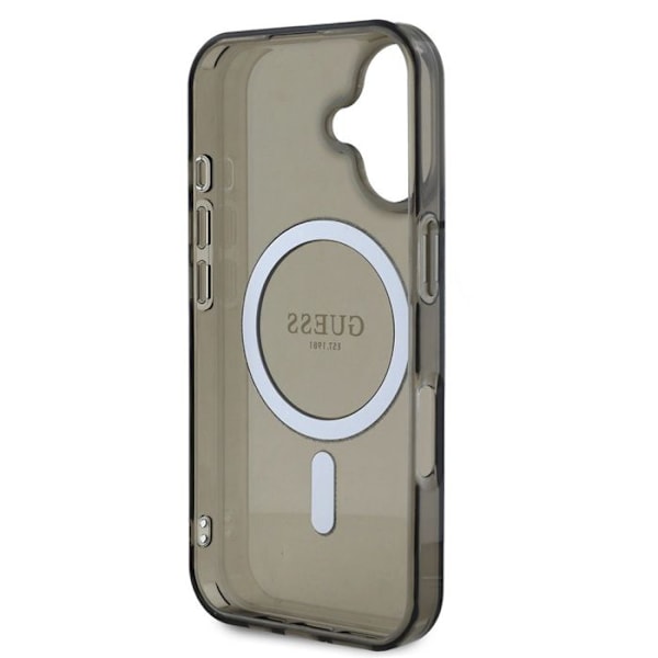 Coque för iPhone 16 Plus - Guess IML Glitter Circle MagSafe (GUHMP16MHFHFGEREK) - Svart svart