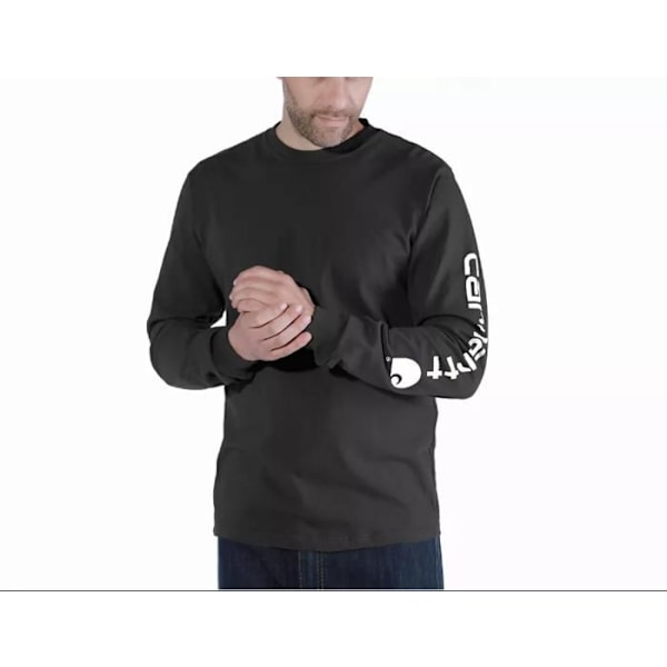 Långärmad T-shirt - CARHARTT - S1EK231BLKM - Tjock bomullsjersey - Rundad hals - Loose fit - M