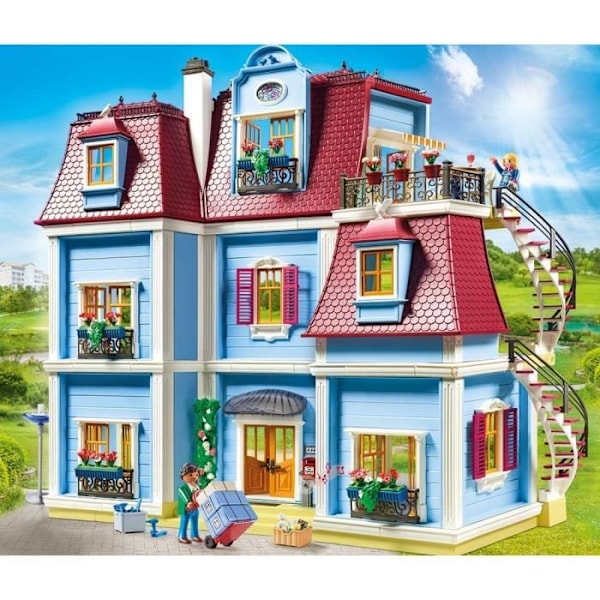 PLAYMOBIL – 70205 – Dockhus Det traditionella huset – Stort traditionellt hus Rosa