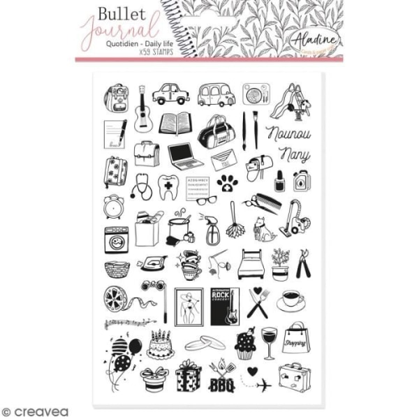 Stampo Bullet Journal klara stämplar - Dagligen - 59 st