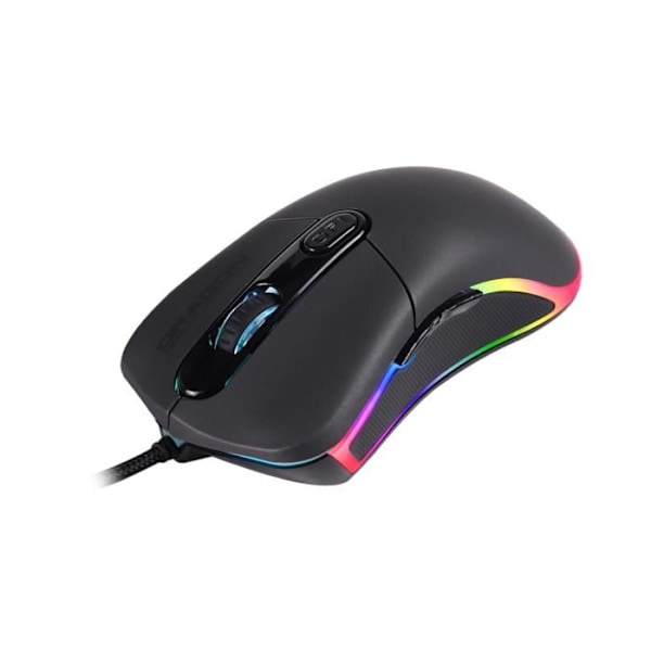 Dragonwar G21 CASTER Professional RGB 7000dpi Ergonomisk och anpassningsbar spelmus med 7 knappar - svart Färg