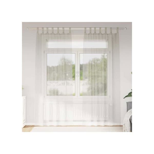 Gardiner i voile - vidaXL - Kräm - Enfärgad - Polyester - 245x140 cm - 2 stycken - Utvändig montering - Lätt Grädde