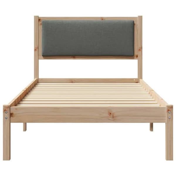 vidaXL Sängram Mörkgrå 100 x 200 cm Massivt trä 878140