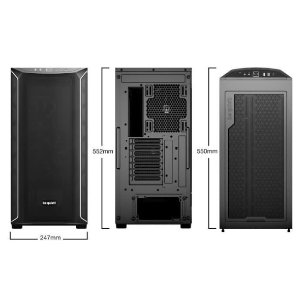 var tyst! Shadow Base 800 DX Mid Tower Fodral - svart