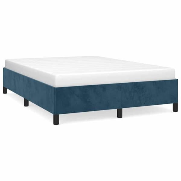 vidaXL Sängram utan madrass mörkblå 140x190 cm sammet 347322