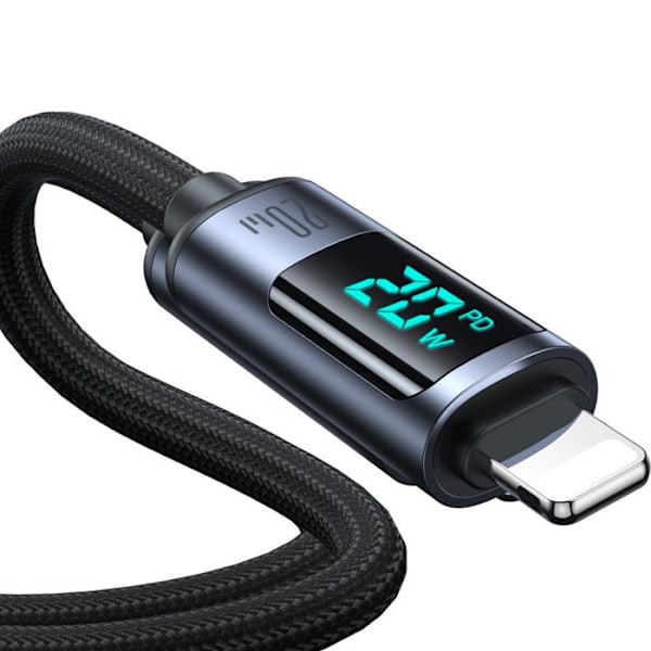 Typ-C till Lightning-kabel, digital display, 20 W, 1,2 m - JoyRoom (S-CL020A16) - Svart