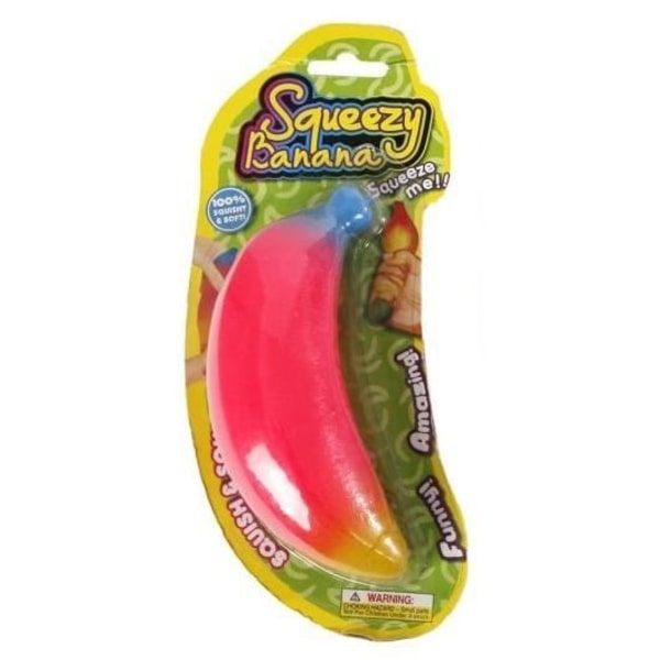 Toys Amsterdam lekfigur Squeezy Banana 14 cm skumrosa