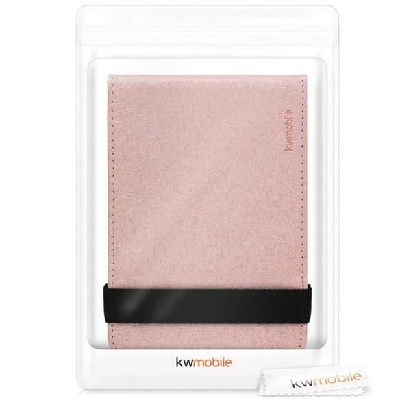 Fodral för läsare - KWMOBILE - Pocketbook Touch Lux 4/Basic Lux 2/Touch HD 3 - Syntetläder - Lock - Rosa