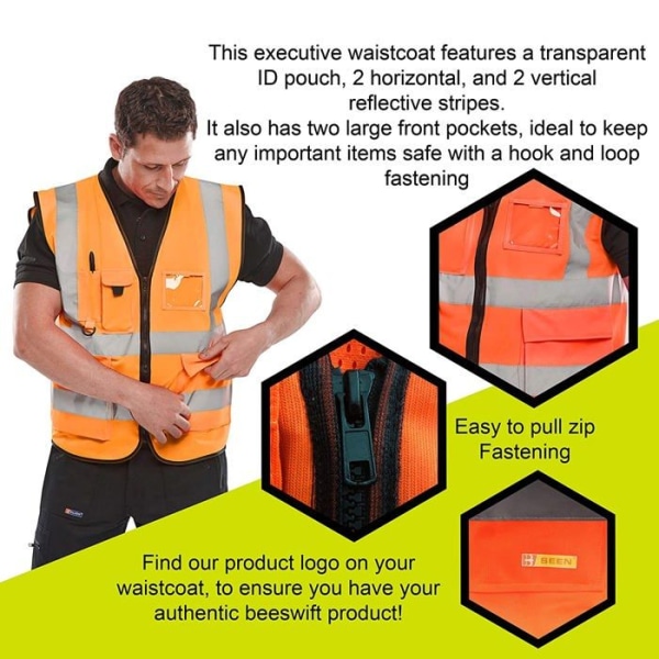 Beeswift kläder med hög synlighet - EXECUTIVE VEST OR XXL - wcengexecorxxl Clic Executive för kvinnor eller XXL Orange XXL