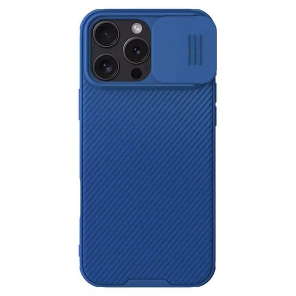 Telefonfodral - NILLKIN - CamShield Pro - iPhone 16 Pro Max - Blå - Förstärkt skydd Blå