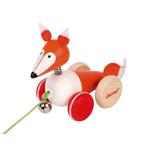 Zigolos Fox Walking Toy - JANOD - Trä - Från 12 månader Flerfärgad