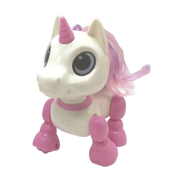 Power Unicorn Mini Unicorn Robot - Ljus- och ljudeffekter - Handklappskontroll - Upprepa Vit