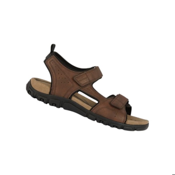 Sandaler - Geox - Strada - Mörkbrun - Läder - Platt mörkbrun 39