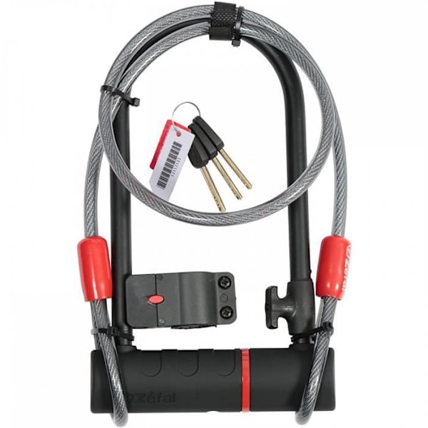 U-lås - Zéfal - K-Traz U17 - Mycket höghållfast stål - 120 cm kabel - Unisex Blå