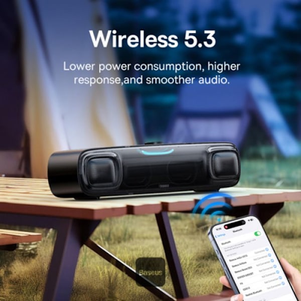 Trådlös högtalare - AeQur - DS10 - Bluetooth 5.3 - Typ-C - 10W + 10W Svart