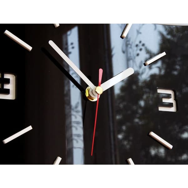 Väggklocka - Modernclock - Coffe3dBlack - 3D-effekt - 12 färger - Svart Svart