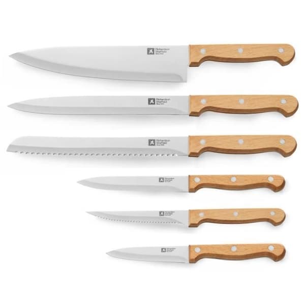 Artisan Bois - Block i bambu med 6 köksknivar