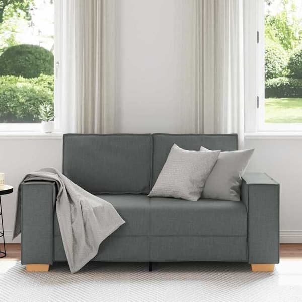 Grå tvåsitsig soffa 120 cm Tyg